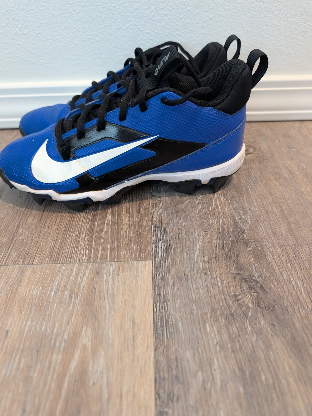 Nike Kids Blue Black White Baseball Cleats